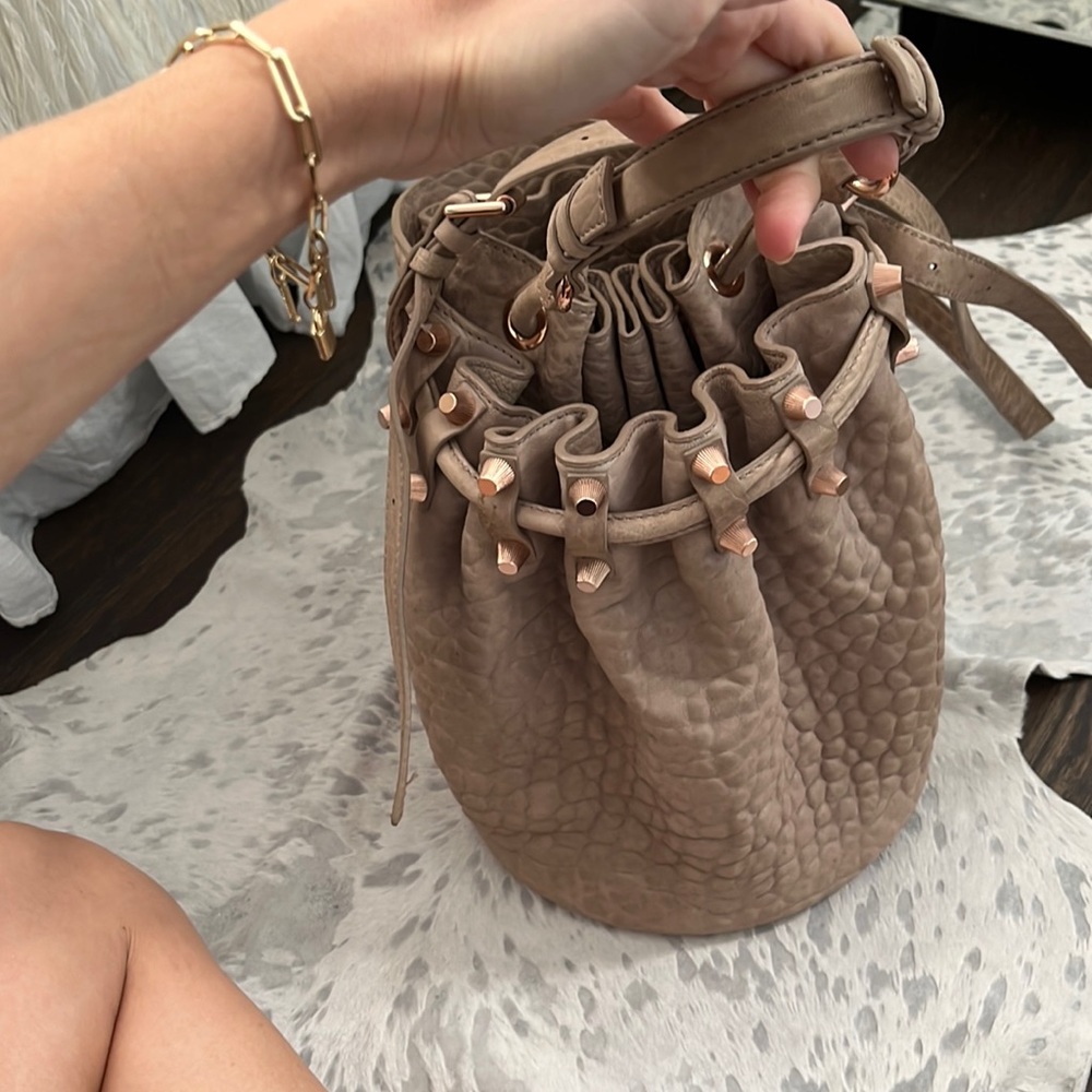 Alexander wang Diego bucket bag in nude with rose gold hardware